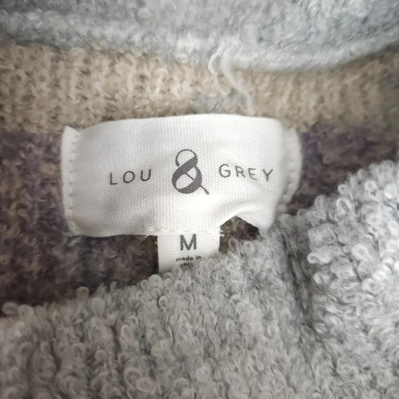 Lou & Grey LOFT Tunic Sweater Gray Fair Isle Long Sleeve Pullover - Picture 6 of 8